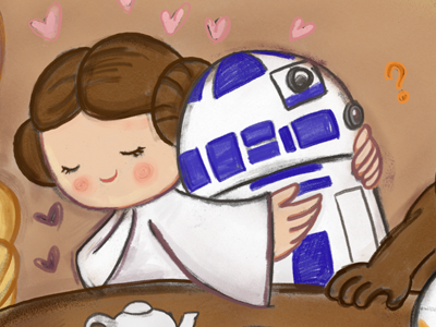 Leia R2D2 hug 